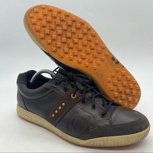 ECCO Biom TPU Men’s Size 45 (US 11-11.5) Brown Yak Cleatless Leather Golf Shoes.